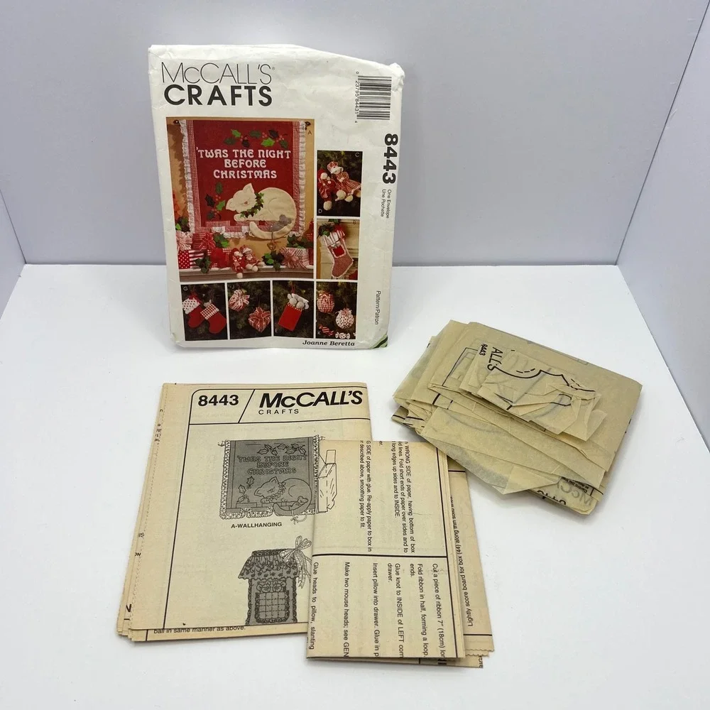 Vintage McCall's Christmas Sewing Pattern 8443 Joanne Beretta Holiday Decor